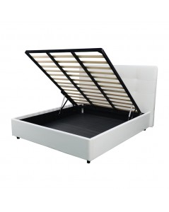 Letto Matrimoniale Contenitore Ascoli 182x210x110H Ecopelle bianco