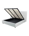 Letto Matrimoniale con contenitore Ascoli 182x210x110H ecopelle colore bianco