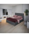 Letto una piazza e mezza con contenitore Ascoli 142x210x110H tessuto colore ash grigio