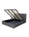 Letto una piazza e mezza con contenitore Ascoli 142x210x110H tessuto colore ash grigio
