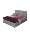 Letto una piazza e mezza con contenitore Ascoli 142x210x110H tessuto colore grigio chiaro