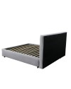 Letto una piazza e mezza con contenitore Ascoli 142x210x110H tessuto colore grigio chiaro