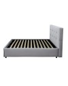 Letto una piazza e mezza con contenitore Ascoli 142x210x110H tessuto colore grigio chiaro