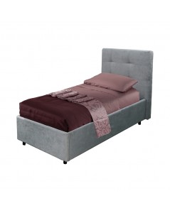 Letto Singolo Contenitore Ascoli 102x210x124H tessuto grigio chiaro