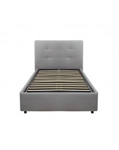 Letto Singolo Contenitore Ascoli 102x210x110H tessuto grigio chiaro