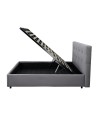 Letto singolo con contenitore Ascoli 102x210x124H tessuto colore grigio chiaro