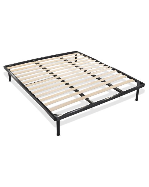Rete a doghe matrimoniale RETEKIT160 smontabile con piedini H35 – Struttura in acciaio e doghe in betulla 160x190