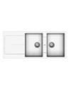 Lavello cucina 2 vasche e gocciolatoio bianco 116x50 Enigma D200