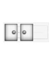 Lavello cucina 2 vasche e gocciolatoio bianco 116x50 Enigma D200