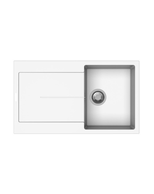 Lavello cucina vasca e gocciolatoio bianco 86x50 Enigma D100