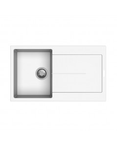 Lavello cucina vasca e gocciolatoio bianco 86x50 Enigma D100