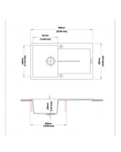 Lavello cucina vasca e gocciolatoio bianco 86x50 Enigma D100