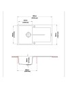 Lavello cucina vasca e gocciolatoio bianco 86x50 Enigma D100