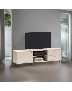 Mobile porta Tv Aldo1 con anta cassetti e vano a giorno 182x40x50,1H colore cashmere