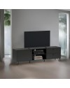 Mobile porta Tv Aldo1 con anta cassetti e vano a giorno 182x40x50,1H colore antracite