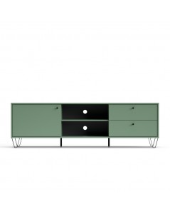 Mobile porta Tv Aldo1 con anta cassetti e vano a giorno colore verde