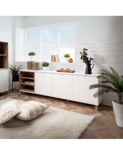 Madia 3 ante 200x35x64,5 Menorca57A colore bianco rovere