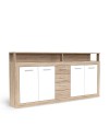 Credenza 4 ante colore bianco e cassetti rovere LunaXXL 190x31.9x95.9H