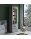 Vetrina colore ancona oak 2 cassetti e anta Anthony23 73x39,6x204H stile shabby