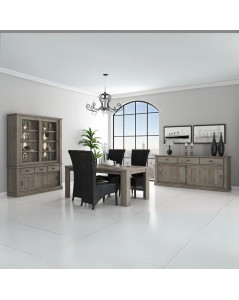 Cristalliera colore ancona oak 3 cassetti e 4 ante scorrevoli Anthony67120 150x39,6x204H stile shabby