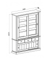 Cristalliera colore ancona oak 3 cassetti e 4 ante scorrevoli Anthony67120 150x39,6x204H stile shabby