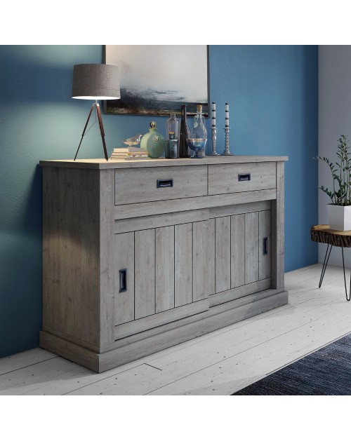 Madia colore ancona oak 2 cassetti e 2 ante scorrevoli Anthony52 149,9x49,8x95,5H stile shabby