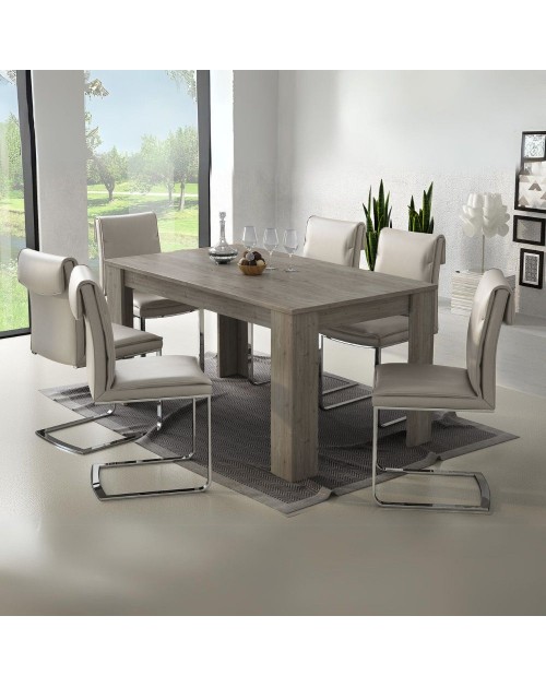 Tavolo rettangolare allungabile colore ancona oak Anthony 160x88x75H stile shabby