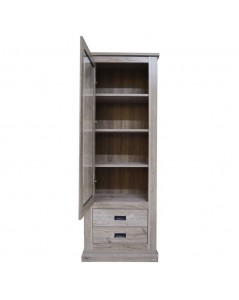 Vetrina colore ancona oak 2 cassetti e anta Anthony23 73x39,6x204H stile shabby