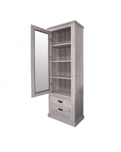 Vetrina colore ancona oak 2 cassetti e anta Anthony23 73x39,6x204H stile shabby