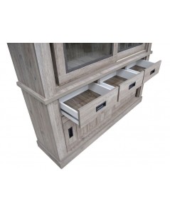 Cristalliera colore ancona oak 3 cassetti e 4 ante scorrevoli Anthony67120 150x39,6x204H stile shabby