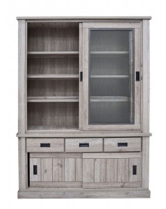 Cristalliera colore ancona oak 3 cassetti e 4 ante scorrevoli Anthony67120 150x39,6x204H stile shabby