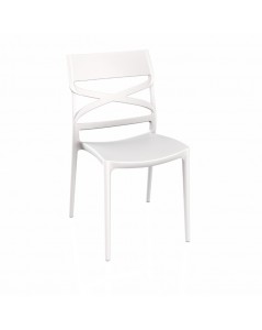 Sedia polipropilene colore bianco schienale incrocio Flow