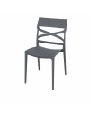 Sedia polipropilene schienale incrocio Flow colore grigio metal