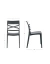 Sedia polipropilene schienale incrocio Flow colore grigio metal