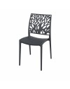 Sedia in polipropilene schienale intagliato forma di albero Tree colore grigio metal
