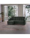Divano penisola reversibile funzione letto e doppio contenitore tessuto verde oliva Fermina Lounge 240x138x99H
