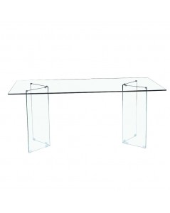Tavolo in vetro trasparente temperato Nespolo 180x90x78H