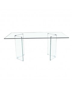 Tavolo in vetro trasparente temperato Nespolo 180x90x78H