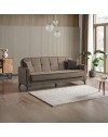 Divano 3 posti con funzione letto e contenitore Marina in tessuto cappuccino 215x85x90H