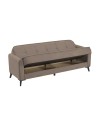 Divano 3 posti con funzione letto e contenitore Marina in tessuto cappuccino 215x85x90H