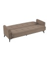 Divano 3 posti con funzione letto e contenitore Marina in tessuto cappuccino 215x85x90H