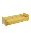 Divano 3 posti con funzione letto e contenitore Marina in tessuto cappuccino 215x85x90H