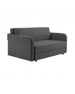 Divano 2 posti con letto estraibile tessuto grigio Devin 161x107x88H