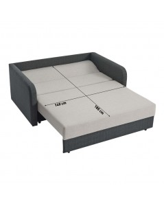 Divano 2 posti con letto estraibile tessuto grigio Devin 161x107x88H