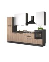 Cucina lineare moderna elettrodomestici inclusi Sinki 330 rovere gordon e bianco