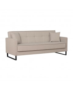 Divano funzione letto e contenitore Legen 3 Posti in vellutino tortora 210x85x87H