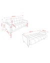 Divano funzione letto e contenitore Legen 3 Posti in vellutino tortora 210x85x87H
