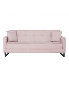Divano funzione letto e contenitore Legen 3 Posti in vellutino rosa antico 210x85x87H