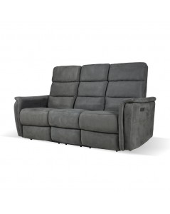 Divano recliner elettrici 3 posti grigio Faber 191x77x105H