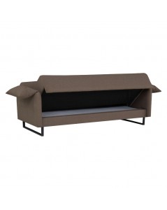 Divano funzione letto Odin 3 posti in tessuto beige 199x85x85H